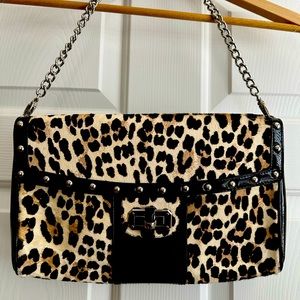 White House Black Market Animal Print Chain Purse - $25